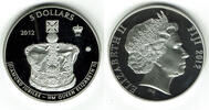 Fidschi 5 Dollars fiji, silver commemorative coin "diamond jubilee - Queen Elisabeth II." -