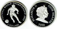Cook Islands 2 Dollars cook islands silver coin 2002, <i>football world championship</i> - Proof -