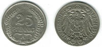 Deutsches Kaiserreich 25 Pfennig Kaiserreich, Kursmünze 25 Pfennig, 1910 A, Erhaltung siehe Scan! -