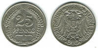 Deutsches Kaiserreich 25 Pfennig Kaiserreich, Kursmünze 25 Pfennig, 1909 F Erhaltung siehe Scan! -