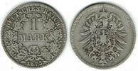 Kaiserreich 1 Mark Kaiserreich, Kursmünze 1 Mark 1875 D, 900er Silber! -