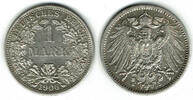 Kaiserreich 1 Mark Kaiserreich, Kursmünze 1 Mark 1907 F, 900er Silber! -