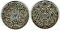 Kaiserreich 1 Mark Kaiserreich, Kursmünze 1 Mark 1906 D, 900er Silber! -