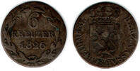 Altdeutschland - Nassau 6 Kreuzer Herzogtum Nassau, 6 Kreuzer, Wilhelm, Erhaltung siehe Scan! -