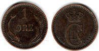 Dänemark 1 Öre denmark coin, 1 öre, Christian IX., like scan -