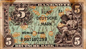 Deutschland - Bank Deutscher Länder 5 Mark Bank Deutscher Länder, Fünf Deutsche Mark, Serie 1948, Ro. 236c -