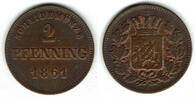 Bayern 1 Pfennig Bayern, König Maximilian II., Kursmünze 1 Pfennig, siehe Scan -