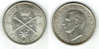 Australien Florin Australia, 1 Florin silver, George VI. - 50th year jubilee, like scan -