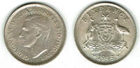 Australien 6 Pence (Sixpence) Australia, 6 Pence silver, george VI., like scan -