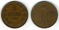Finnland 10 Penniä Finland, 1897, 10 Penniä, nicholas II. -