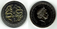 Niue 2 Dollars Niue, silver ounce "dragon", golden enigma, gold plated + ruthenium -