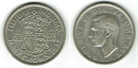Großbritannien Half Crown great britain silver coin, george VI., half crown -