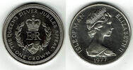 Isle of Man 1 Crown Isle of Man 1 crown <i>25th Anniversary - Accession of Queen</i> uncirculated -