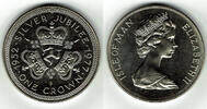 Isle of Man 1 Crown Isle of Man 1 crown <i>25th Anniversary - Accession of Queen</i> uncirculated -