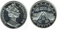 Gibraltar 21 ECU gibraltar - silver commemorative coin "Eurotunnel" -