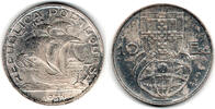 Portugal 10 Escudos Portugal, silver coin 1954 <i>ship</i>, like scan -