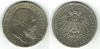 Württemberg 5 Mark Kaiserreich, Württemberg 1895 F, Wilhelm II., siehe Scan! Seltenes Jahr -