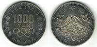 Japan 1000 Yen Japan, silver coin, olympics 1964, tokyo, rv.: mount fuji, almost uncirculated -