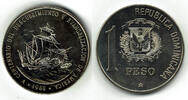Dominikanische Republik 1 Peso dominican republic, silver coin "discovery of america" -