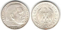 Drittes Reich 5 Reichsmark Drittes Reich, 5 Reichsmark Hindenburg ohne HK, 13,89 g 900er Silber! -