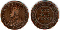 Australien Half Penny Australia, half penny coin, King George V., like scan! -