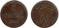 Finnland 5 Penniä 1898 Finland, 1898, 5 Penniä gutes sehr schön 6,00 EUR  plus 9,90 EUR verzending
