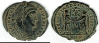Römische Kaiserzeit - Magnentius AE-Maiorina AE-Maiorina des Magnentius, Rv: 2 Viktorien, DN VICTORIAE DD NN AVG ET CAES! -