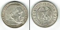 Drittes Reich 5 Reichsmark Drittes Reich, 5 Reichsmark Hindenburg ohne HK, 13,89 g 900er Silber! -