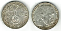 Drittes Reich 5 Reichsmark Drittes Reich, 5 Reichsmark 1937 G, Hindenburg mit HK, 13,89 g 900er Silber! -