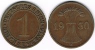 Weimarer Republik 1 Pfennig Weimar, Kursmünze 1 Reichsfennig 1936 A, J. 313 -