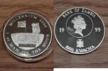 Sambia 1000 Kwacha Zambia silver commemorative coin "millenium - first man on the moon" -