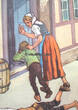 Bundesrepublik Deutschland 50er Jahre Schulwandkarte / Schul Lehrtafel / Rollbild Karte / Märchen / Till Eulenspiegel 3
