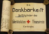 Carlshafen / Bad Karlshafen / Hessen 20er-30er Jahre Porzellan / Deckelvase / Fürstenberg / Rotes Kreuz / In Dankbarkeit ... 2