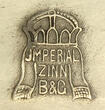 Deutsches Reich um 1900 Tablett / Jugendstil / Zinn / Herstellermarke: Imperial Zinn B&G 2-3
