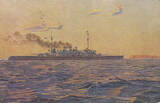 Deutsches Reich 1916 Ansichtskarte /Postkarte / S. M. S. Ostfriesland / Mit Marineschiffspoststempel 2-3