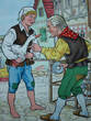 Bundesrepublik Deutschland 1950-1965 Schulwandkarte / Rollbild Karte / Lehrtafel / Märchen / Hans im Glück 1-2