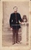 Coblenz/Koblenz Frühes handkoloriertes Kabinettfoto/Offizier mit Helm -