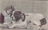Deutsches Reich Ansichtskarte/Postkarte/Kind mit Hund -