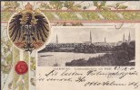 1901 Ansichtskarte/Postkarte/Prägekarte/Hamburg. Lombardsbrücke mit Stadt. 2-3
