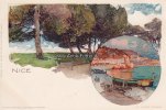 Nice/Nizza/Frankreich 1899 Ansichtskarte/Künstler-Postkarte/Litho/signiert Manuel Wielandt/Nice/No. 455. 1-2