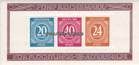 1946 Blockausgabe: Briefmarkenausstellung, Berlin/5 Reichsmark/Michel 12 A (gezähnt) 1-2