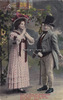 Deutsches Reich Ansichtskarte/Postkarte/Frau und Mann mit Hut -