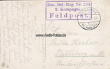 Deutsches Reich Feldpostkarte / Wie konnt' ich dein vergessen! / mit Feldpoststempel: Res.-Inf.. -
