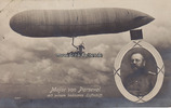 Deutsches Reich Ansichtskarte / Postkarte / Major von Parseval mit seinem lenkbaren Luftschiff. -