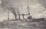 Deutsches Reich O.J. Ansichtskarte / Postkarte / S.M.S. Augsburg 1-2