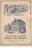 Pirmasens Speisekarte / Menükarte / Litho / Bahnhofhotel Pirmasens / Inh. J. Matheis. -