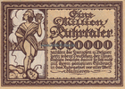 Deutsches Reich 1 Million Propagandaschein / Spottzettel / Eine Million Ruhrtaler zahlten die Franzosen... -
