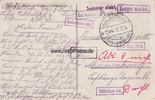 Deutsches Reich Ansichtskarte / Postkarte / Feldpoststempel mit 7 Zusatz-Stempeln -