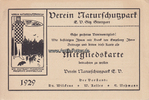 Stuttgart Ansichtskarte / Mitgliedskarte / Verein Naturschutzpark / E. V. Sitz Stuttgart -