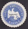 Preussen/Minden Siegelmarke / Verschlussmarke / Preuss. Amtsgericht Minden -